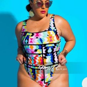 Plus Size High Cut Swimsuit